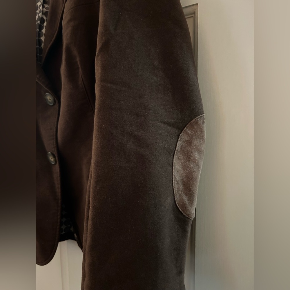 British Boden Faux Suede Rich Brown Blazer Autumn Jacket UK 18 US 14 Excellent - Picture 3 of 7